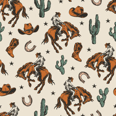 Rodeo cowboy pattern design