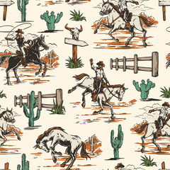 Desert cowboys horses