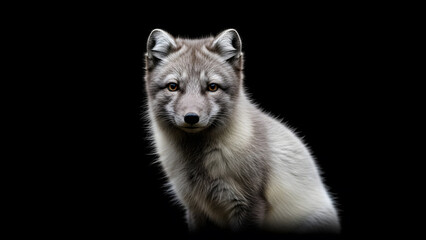 Realistic Wolf Portrait on Dark Background. Highly detailed wolf image suitable for wildlife, nature, conservation, and animal-themed content and promotions.