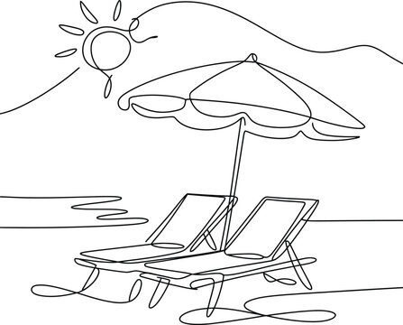 Beach umbrella vector 