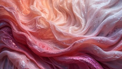 Abstract Luxury Background with Wavy Folds, Fluid Cloth or Liquid Wave Textures, Elegant Flowing Design