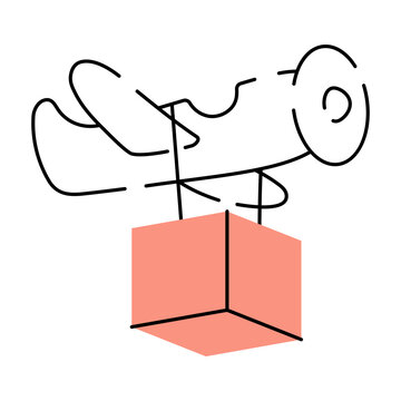 A doodle style illustration showing plane delivery