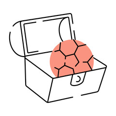 A hand drawn illustration showing a loot box