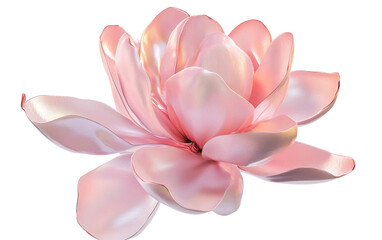 Fototapeta premium Pink Magnolia Blossom with Thick Velvety Petals Ideal for Garden Photography, Floral Design, and Botanical Art isolated on transparent background PNG