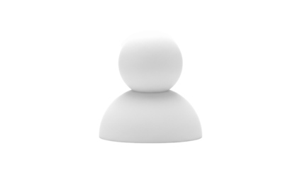 Simple user icon PNG isolated on transparent background, minimalist avatar graphic for web design and social media profiles