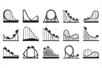 Amusement attraction icons for ticketing systems and park maps © MD.sahadat