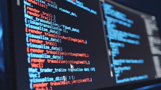 Computer screen displaying programming code