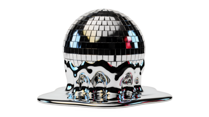 Disco ball hat with graffiti design isolated on Transparent Background