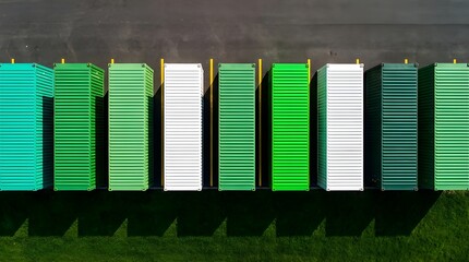 Aerial View of Colorful Shipping Containers &ndash; Industrial Storage and Modular Logistics Design