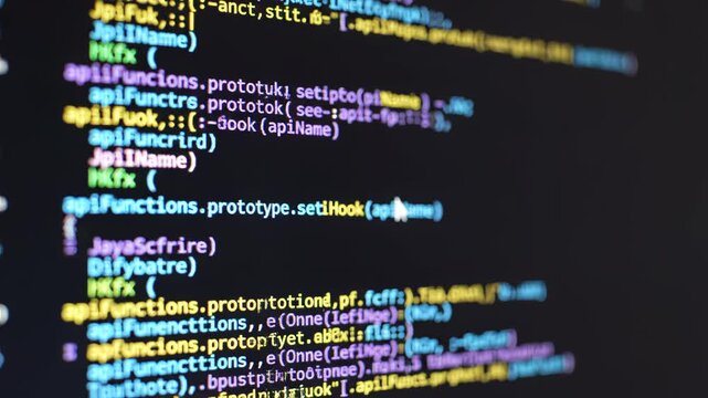Computer screen displaying lines of code
