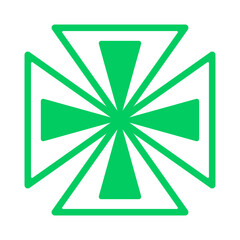 Green pharmacy cross medical symbol illustration