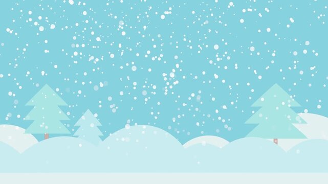 Wonderful winter background with soft blue tones, gentle snowflakes falling, calm cold season atmosphere, aesthetic snowy landscape, peaceful and dreamy winter mood, high quality render