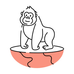 A hand drawn style illustration showing gorilla conservation © SmashingStocks
