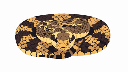 Obraz premium A close-up illustration of a coiled rattlesnake with a distinct diamond pattern