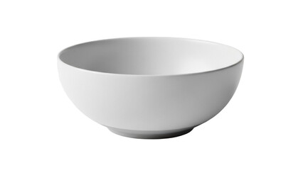 Empty ceramic bowl isolated PNG on transparent background, simple round dish for food presentation...