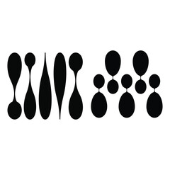 A collection of black abstract shapes on a white background