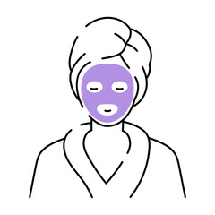 A drawing style illustration depicting face mask