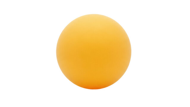 Vibrant yellow ping pong ball PNG isolated on transparent background, sports equipment for recreation and competitive play