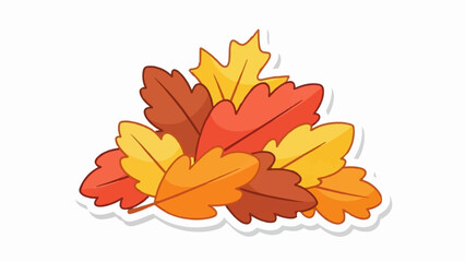 Obraz premium A pile of cartoon leaves in autumn colors