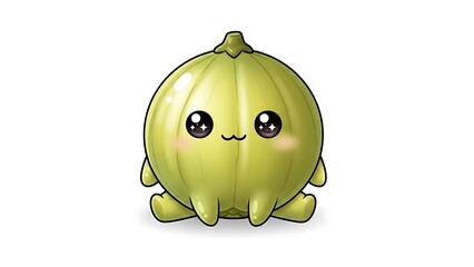 Cute cartoon onion character with smiling face