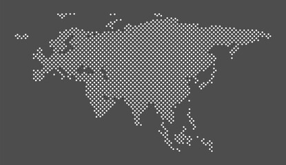 Eurasia map dot on gray background.  Dotted map of continent  Eurasia  for your design. Vector eps10. © katarinanh