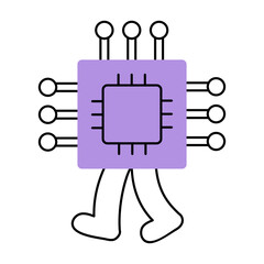 A sketchy style illustration representing ai chip