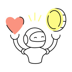 A drawing style illustration depicting ai ethics