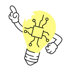 A doodle style illustration showing ai innovation