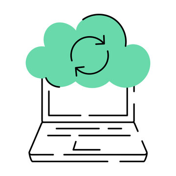 A hand drawn style illustration showing cloud sync