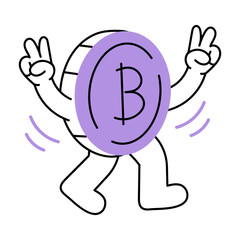 A sketchy style illustration representing bitcoin