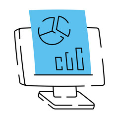 A doodle style illustration showing analytics dashboard