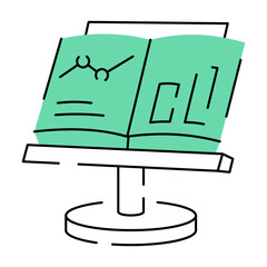 A drawing style illustration depicting analysis book