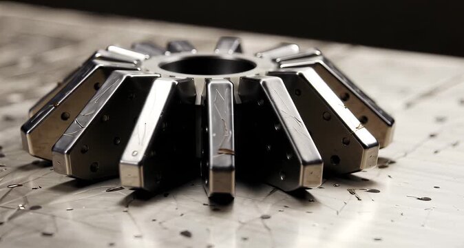 精密CNCギアのマクロ映像｜高度な機械加工