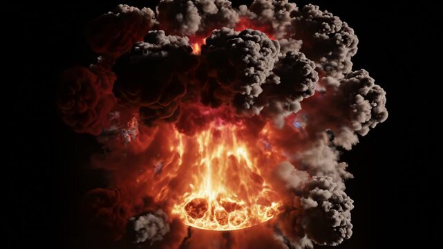 Explosive spherical burst of fire