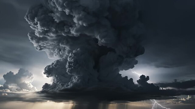 Massive storm cloud formation in sky