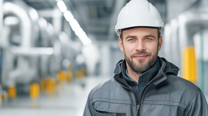 Industrial engineer is working in a modern facility