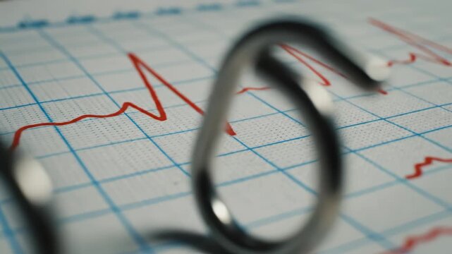 Heart rate graph with stethoscope