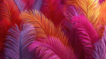 Obraz premium Vibrant feathers background for creative design and art projects