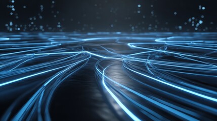 Fintech payment architecture design with flowing lines on a graphite background