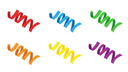 Obraz premium Colorful curly ribbons on white background suitable for festive designs