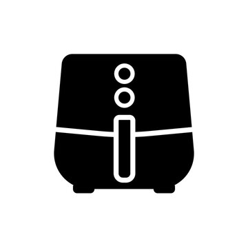Ic&ocirc;ne de friteuse &agrave; air chaud (Air Fryer) de style minimaliste, vecteur noir sur fond blanc.