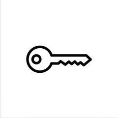 Minimalist Illustration of a Classic Key for Security and Access Concepts