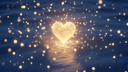 a glowing heart shaped light surrounded by sparkling particles high quality professional