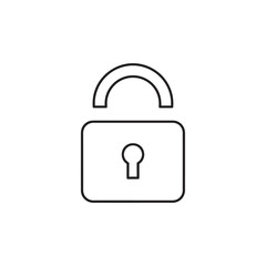 Minimalist Line Art Lock Icon for Security and Privacy Concepts