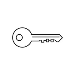 Minimalist Line Drawing of a Key for Security and Access Concepts