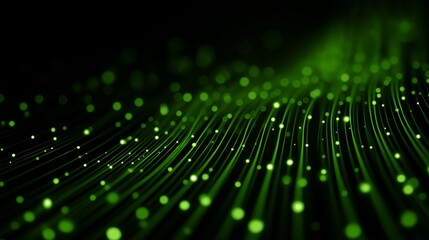 Online payment system with glowing green data lines in a digital setting at night