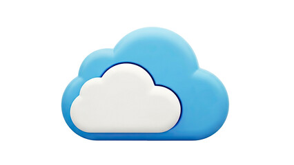 Obraz premium 3D Blue and White Cloud Icon