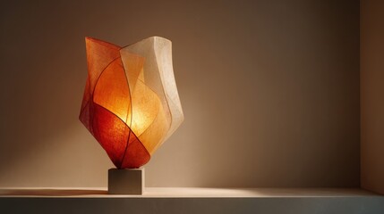Contemporary artistic lamp design with warm ambient lighting