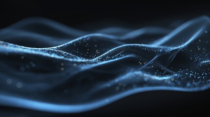 Digital payment trends visualized with electric blue data patterns in a dark setting