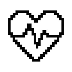 Obraz premium PNG Pixelated heart with heartbeat